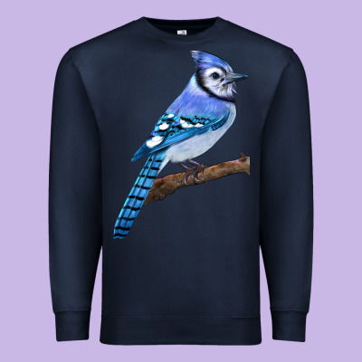 Blue Jay Bird Premium Sweatshirt Designed By Lillyallendesigns