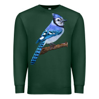Sports Green Blue Jay Bird Premium Sweatshirt - LillyAllenDesigns