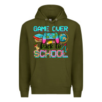 Army Green game over back to school Premium Hoodie - NancyCooperArtShop