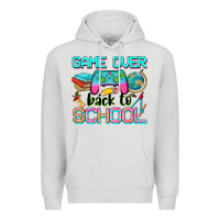 Dove Grey game over back to school Premium Hoodie - NancyCooperArtShop