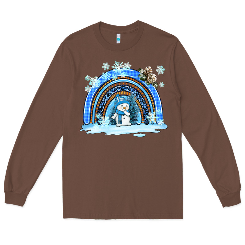 Winter   Rainbow And Snowman Long Sleeve Tee by AdoDesignShop | Teevron