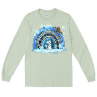 Matcha winter   rainbow and snowman Long Sleeve Tee - AdoDesignShop