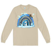 Mushroom winter   rainbow and snowman Long Sleeve Tee - AdoDesignShop