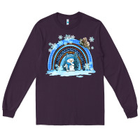 Plum winter   rainbow and snowman Long Sleeve Tee - AdoDesignShop