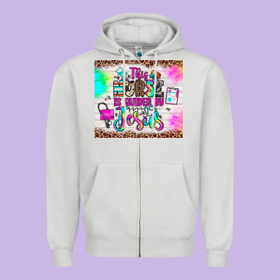 This Nurse Is Guided By Jesus Zipper Hoodie Designed By Jahusdesignshop
