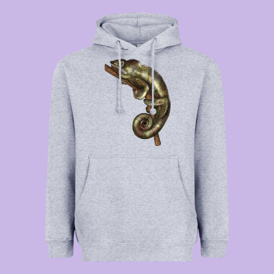 Green Chameleon Lizard Illustrations Heavyweight Hoodie Designed By Lillyallendesigns