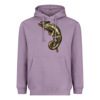 Lavender Green Chameleon Lizard Illustrations Heavyweight Hoodie - LillyAllenDesigns