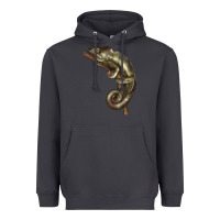 Smoke Green Chameleon Lizard Illustrations Heavyweight Hoodie - LillyAllenDesigns