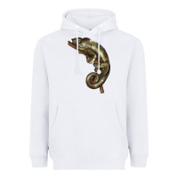 White Green Chameleon Lizard Illustrations Heavyweight Hoodie - LillyAllenDesigns