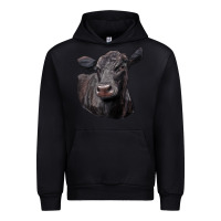Black Black Angus Cow Illustrations Urban Hoodie - LillyAllenDesigns
