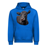 Cobalt Black Angus Cow Illustrations Urban Hoodie - LillyAllenDesigns