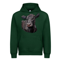 Forest Green Black Angus Cow Illustrations Urban Hoodie - LillyAllenDesigns