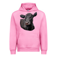 Fuchsia Pink Black Angus Cow Illustrations Urban Hoodie - LillyAllenDesigns