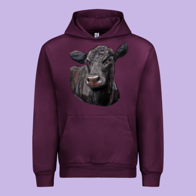 Black Angus Cow Illustrations Urban Hoodie Designed By Lillyallendesigns