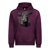 Mauve Wine Black Angus Cow Illustrations Urban Hoodie - LillyAllenDesigns