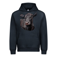 Navy Black Angus Cow Illustrations Urban Hoodie - LillyAllenDesigns
