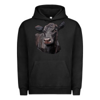 Pigment Black Black Angus Cow Illustrations Urban Hoodie - LillyAllenDesigns