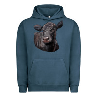 Pigment Midnight Navy Black Angus Cow Illustrations Urban Hoodie - LillyAllenDesigns