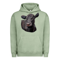 Pigment Oil Green Black Angus Cow Illustrations Urban Hoodie - LillyAllenDesigns