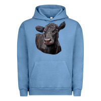 Pigment Pebble Blue Black Angus Cow Illustrations Urban Hoodie - LillyAllenDesigns