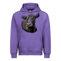Tulip Black Angus Cow Illustrations Urban Hoodie - LillyAllenDesigns