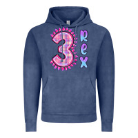 Vintage Denim 3 rex pink dinosaur Vintage Hoodie - MaliasSmallBusiness