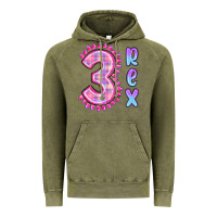 3 Rex Pink Dinosaur Vintage Hoodie | Teevron