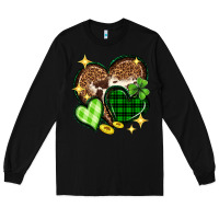 Black St. Patrick's Day hearts Long Sleeve Tee - Neo Western