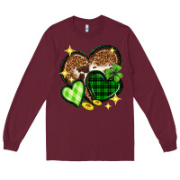 Burgundy St. Patrick's Day hearts Long Sleeve Tee - Neo Western