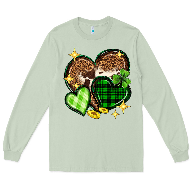 St. Patrick's Day Hearts Long Sleeve Tee by Neo Western | Teevron