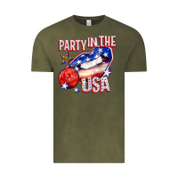 Vintage Olive party in the usa billie wilder Vintage Tee - texasbilliewilder