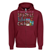 Burgundy it takes a lot of sparkle to be a cna Zipper Hoodie - JahusDesignShop