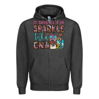 Charcoal Heather it takes a lot of sparkle to be a cna Zipper Hoodie - JahusDesignShop