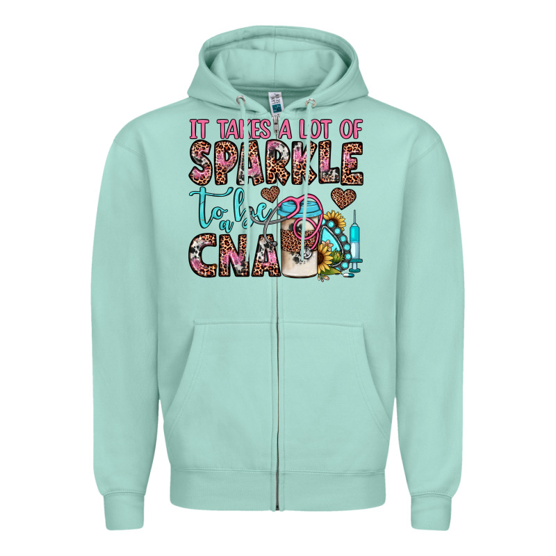 It Takes A Lot Of Sparkle To Be A Cna Zipper Hoodie by JahusDesignShop | Teevron