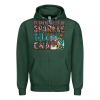 Sports Green it takes a lot of sparkle to be a cna Zipper Hoodie - JahusDesignShop
