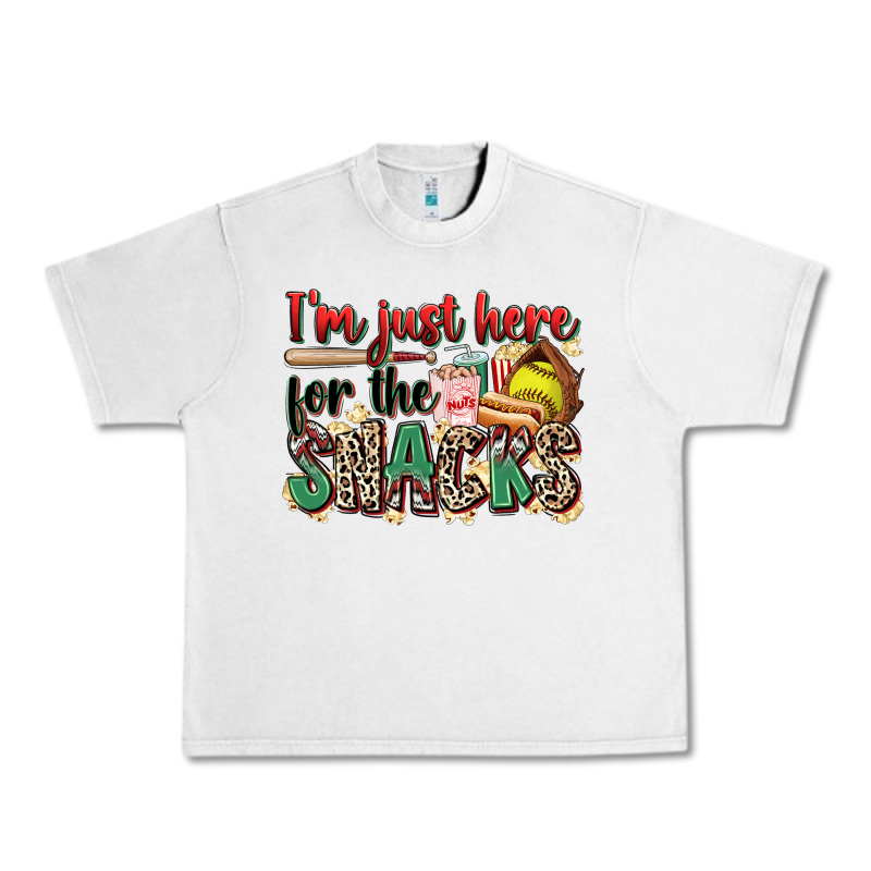 I'm Just Here For The Snacks Softball Urban Heavy Tee by Zillion Design Studio | Teevron