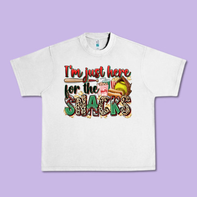 I'm Just Here For The Snacks Softball Urban Heavy Tee Designed By Zillion Design Studio