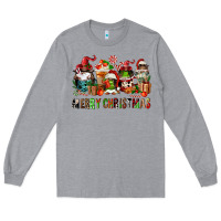 Heather Grey merry christmas coffee afro gnomies Long Sleeve Tee - FaDigitalArtStudio