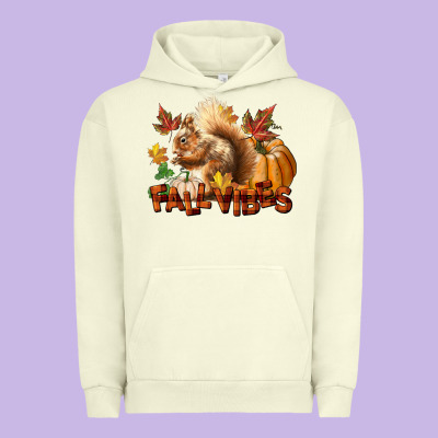 Fall Vibes Squirrel Urban Hoodie Designed By Lillyallendesigns