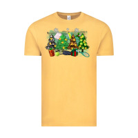 Vintage Mustard christmas trees with tennis Vintage Tee - Zillion Design Studio