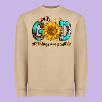 Heavyweight Sweatshirt with god all things possible