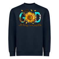 Navy with god all things possible Heavyweight Sweatshirt - RanaPortraitStore