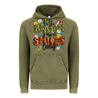 Vintage Olive be the reason someone smiles today Vintage Hoodie - MaliasSmallBusiness
