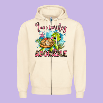 I Am Turtley Adorable Zipper Hoodie Designed By Adodesignshop