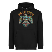 Black free bird feathers thunderbird Heavyweight Hoodie - BarkalooDesign