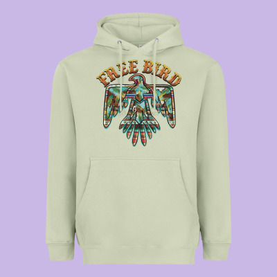Free Bird Feathers Thunderbird Heavyweight Hoodie Designed By Barkaloodesign
