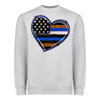 Heather Grey police heart Heavyweight Sweatshirt - RanaPortraitStore