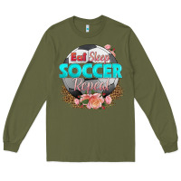 Army Green eat sleep soccer repeat Long Sleeve Tee - HRA Design Shop
