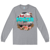 Heather Grey eat sleep soccer repeat Long Sleeve Tee - HRA Design Shop