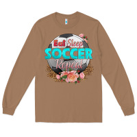 Toasted Coconut eat sleep soccer repeat Long Sleeve Tee - HRA Design Shop